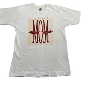 VTG 1990 USC Trojans Mom White T-Shirt, Fruit of the Loom, Size L, Made in USA